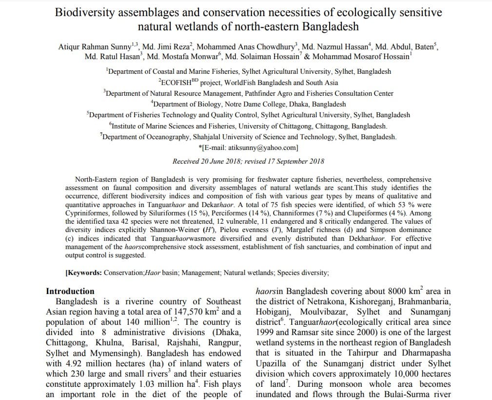Biodiversity assemblages and conservation necessities