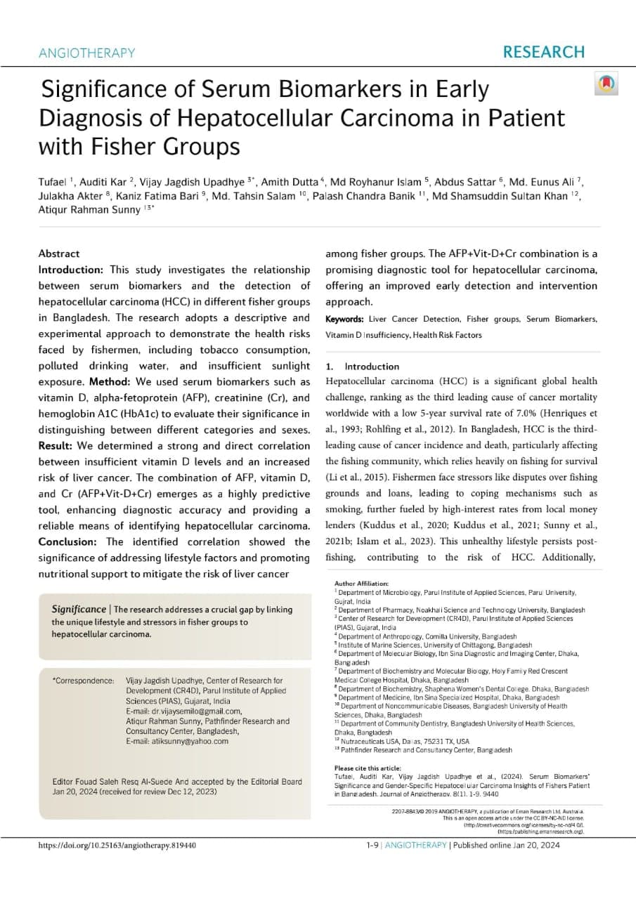 Significance of Serum Biomarkers in Early Diagnosis of Hepatocellular Carcinoma