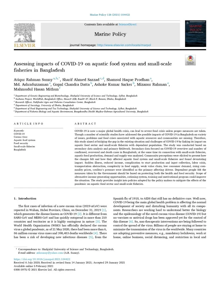 Assessing impacts of COVID-19