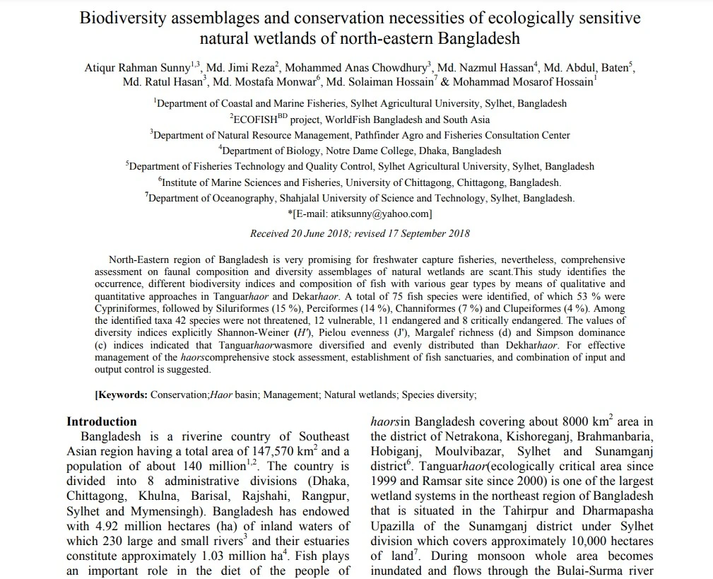 Biodiversity assemblages and conservation necessities
