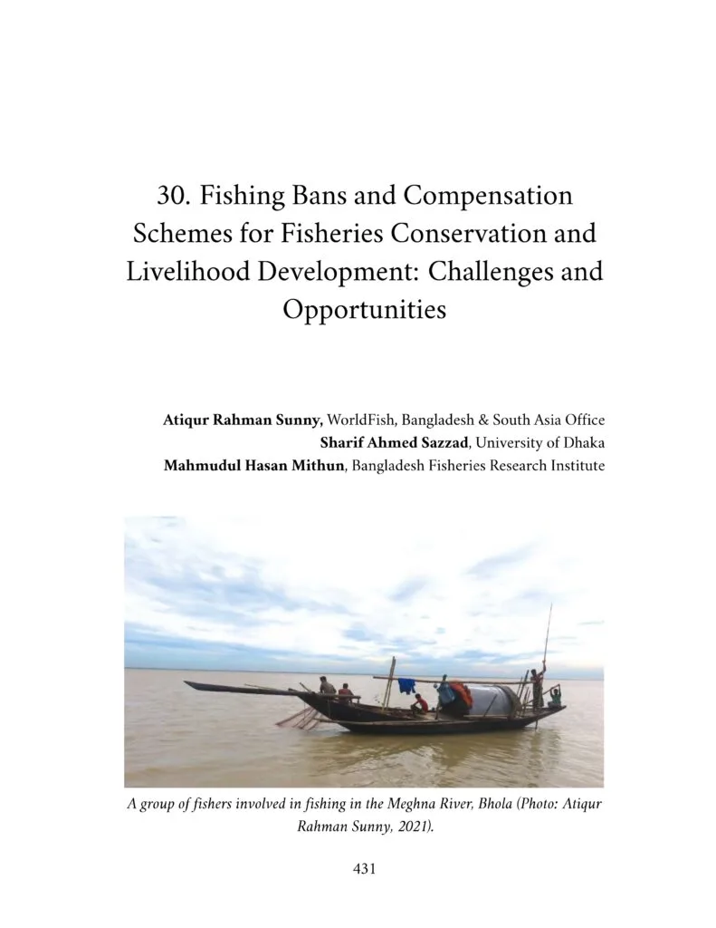 Fishing Bans and Compensation Schemes for Fisheries Conservation and Livelihood Development