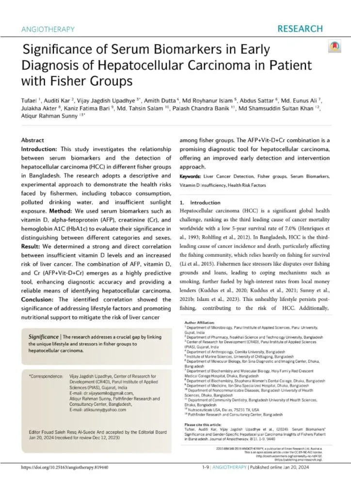 Significance of Serum Biomarkers in Early Diagnosis of Hepatocellular Carcinoma