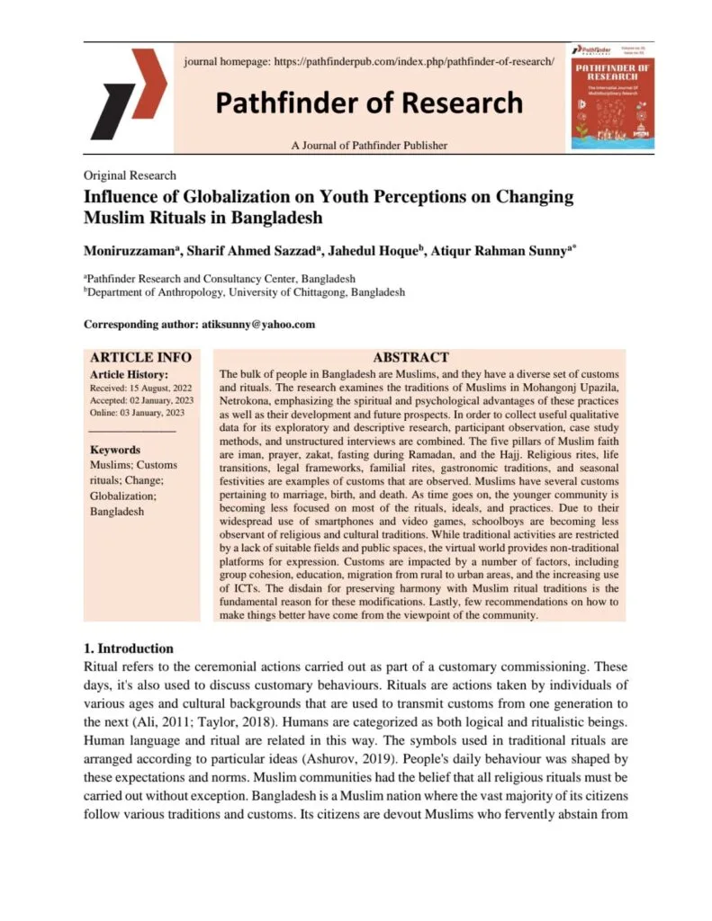 Influence of Globalization on Youth Perceptions on Changing Muslim Rituals in Bangladesh